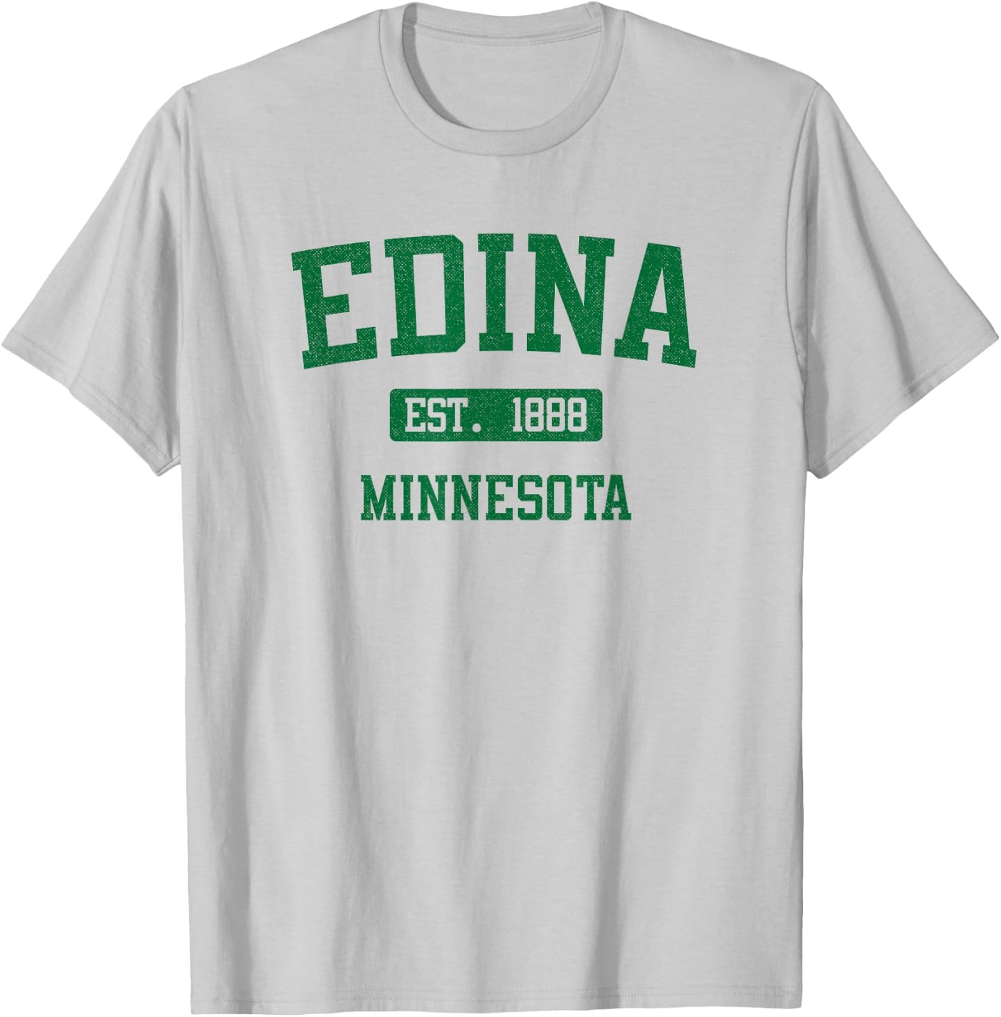Edina Minnesota Classic Varsity Style Block Letter T-Shirt - T-Shirt | Ash