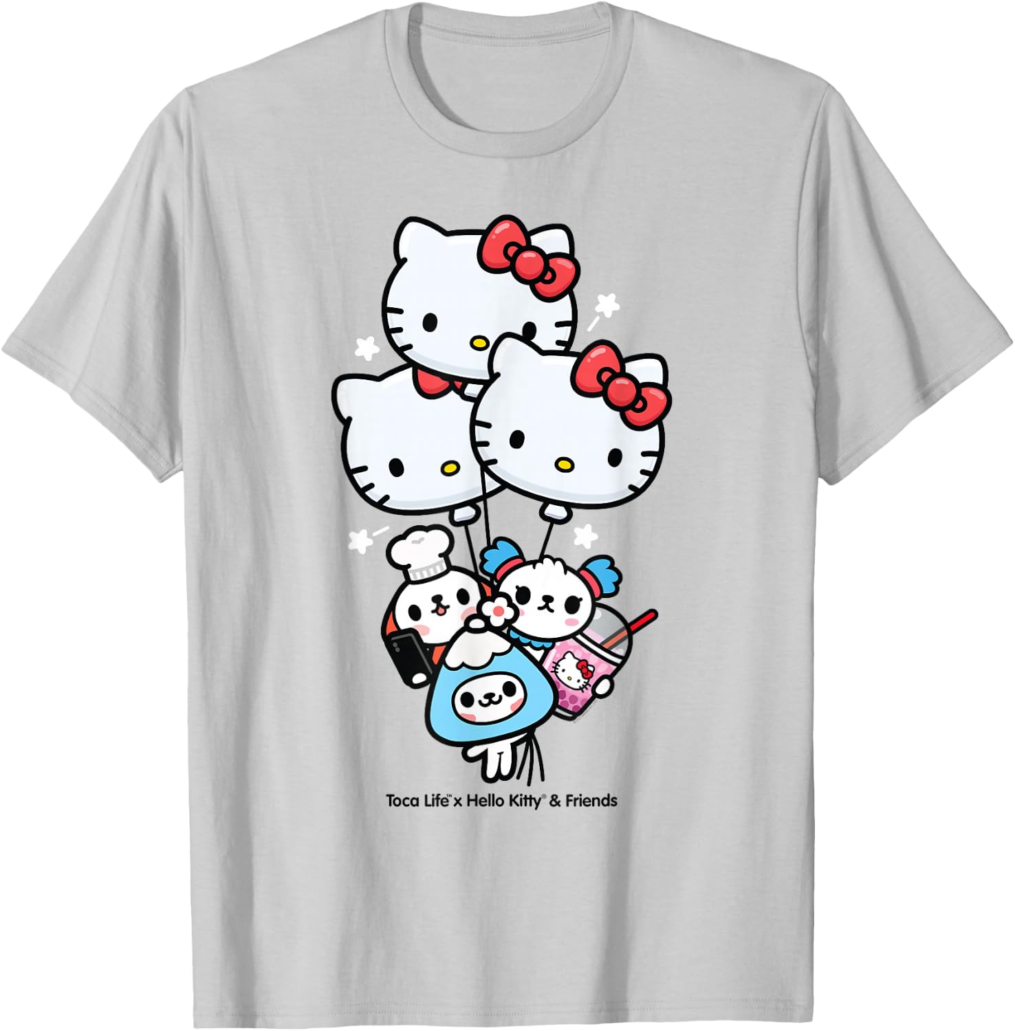 Toca Life x Hello Kitty & Friends Balloons T-Shirt - T-Shirt | Ash