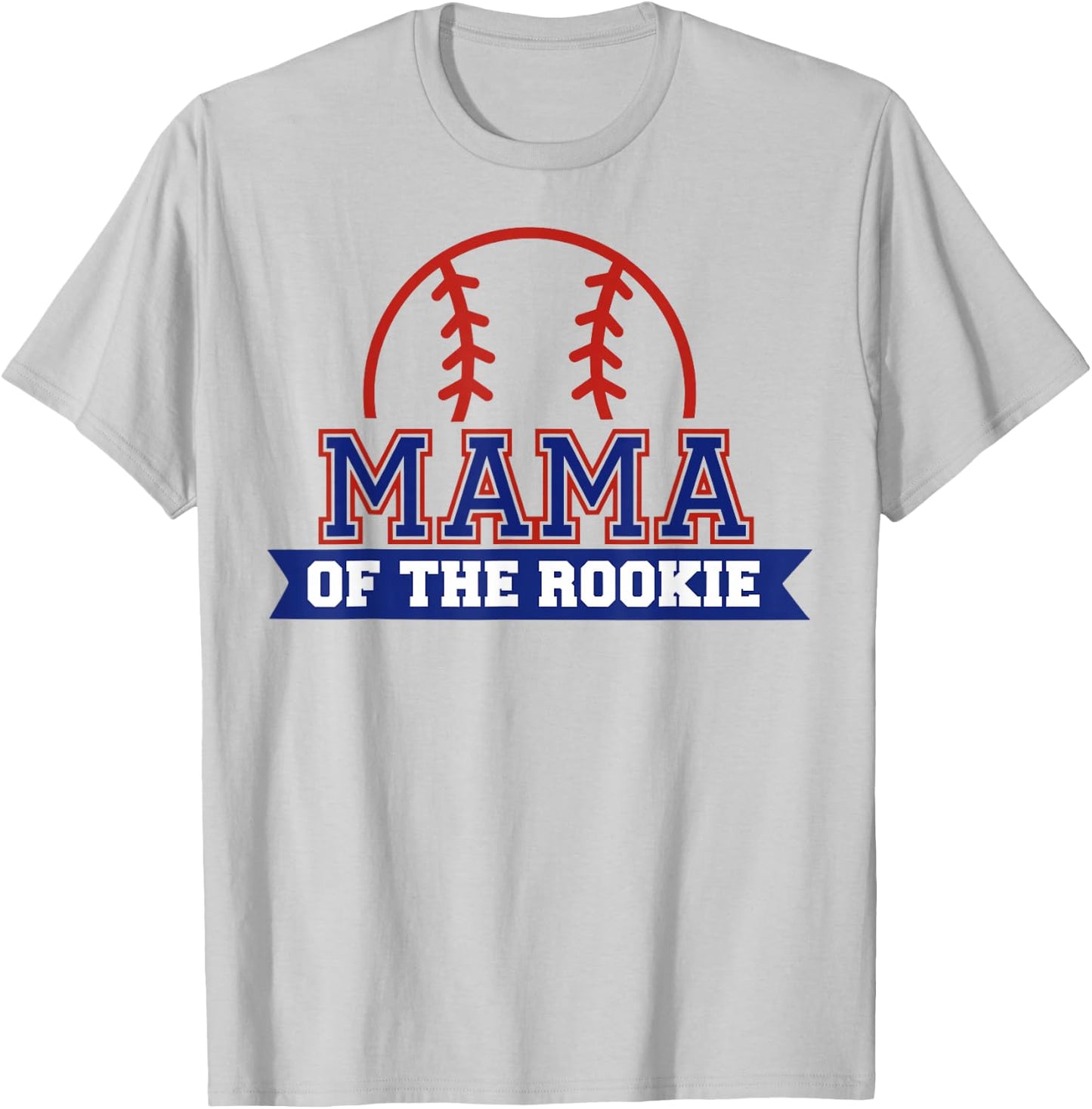 Mama of Rookie 1st Birthday Baseball Theme Matching Party T-Shirt - T-Shirt | Ash