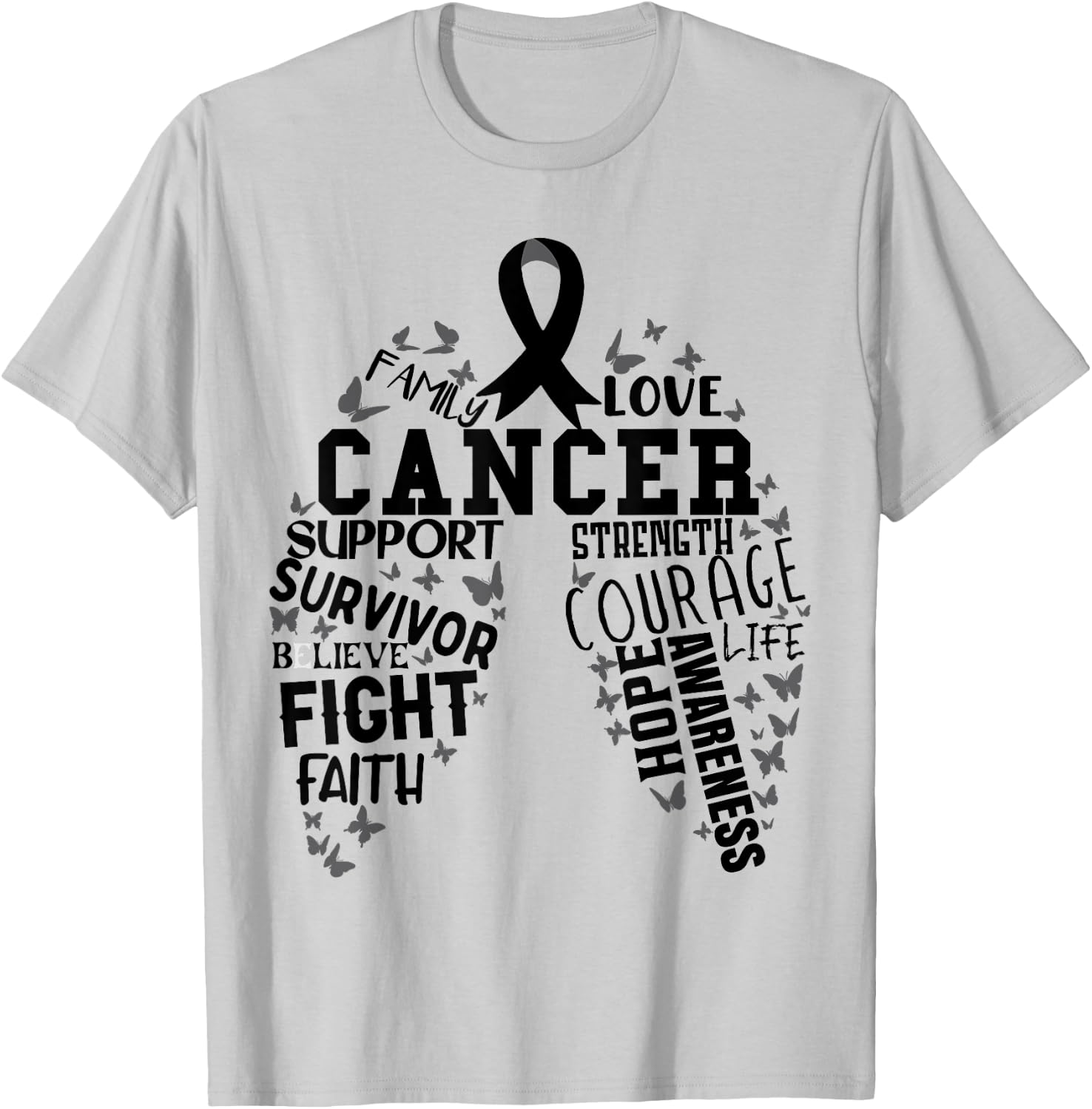 Lung Cancer Awareness Accessories T-Shirt - T-Shirt | Ash