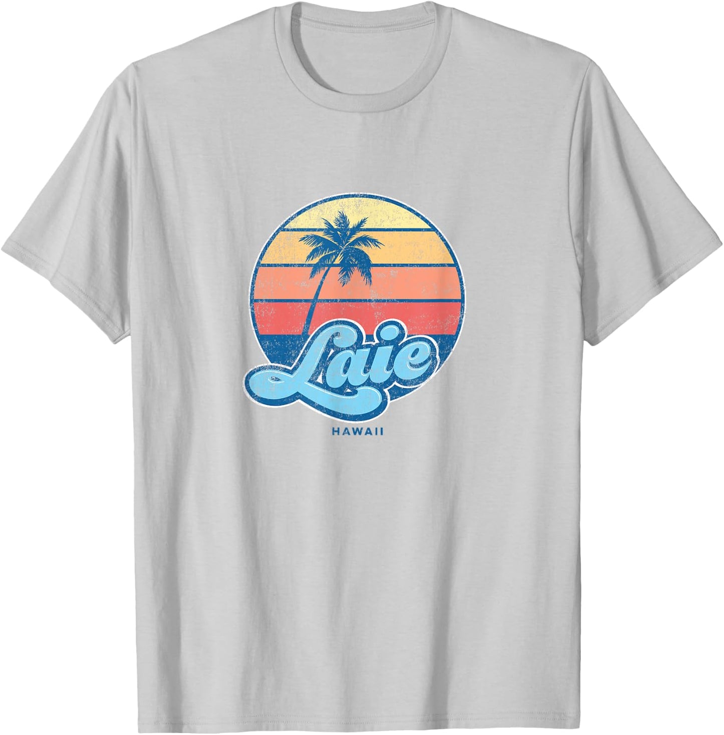 Vintage Laie Hawaii HI Classic 70s Retro Surfer T-Shirt - T-Shirt | Ash