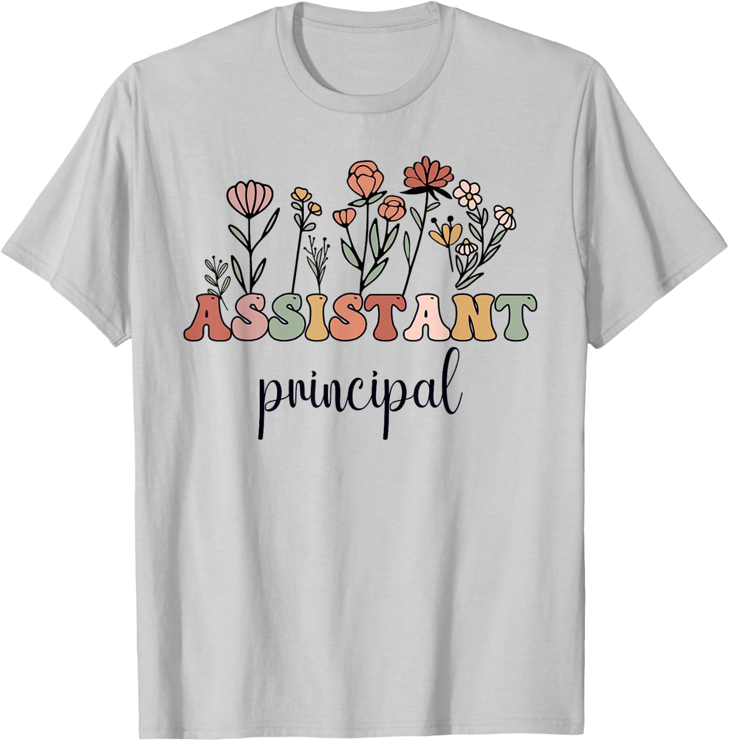 Assistant Principal Wildflower Groovy Women T-Shirt - T-Shirt | Ash
