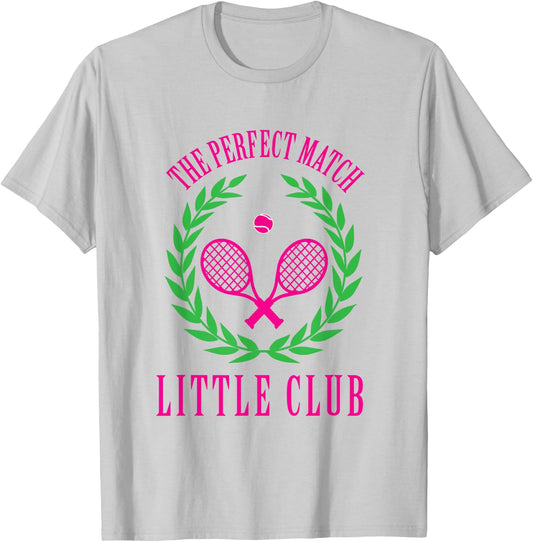Tennis Match Club Little / G Big Sorority Reveal T-Shirt - T-Shirt | Ash