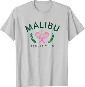 Malibu California Preppy Tennis Club T-Shirt - T-Shirt | Ash