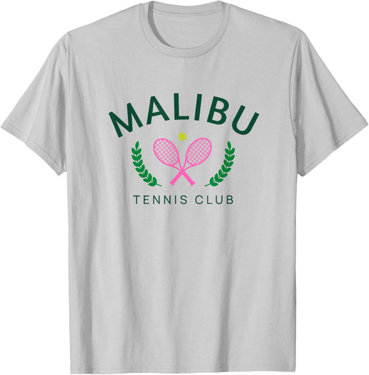 Malibu California Preppy Tennis Club T-Shirt - T-Shirt | Ash