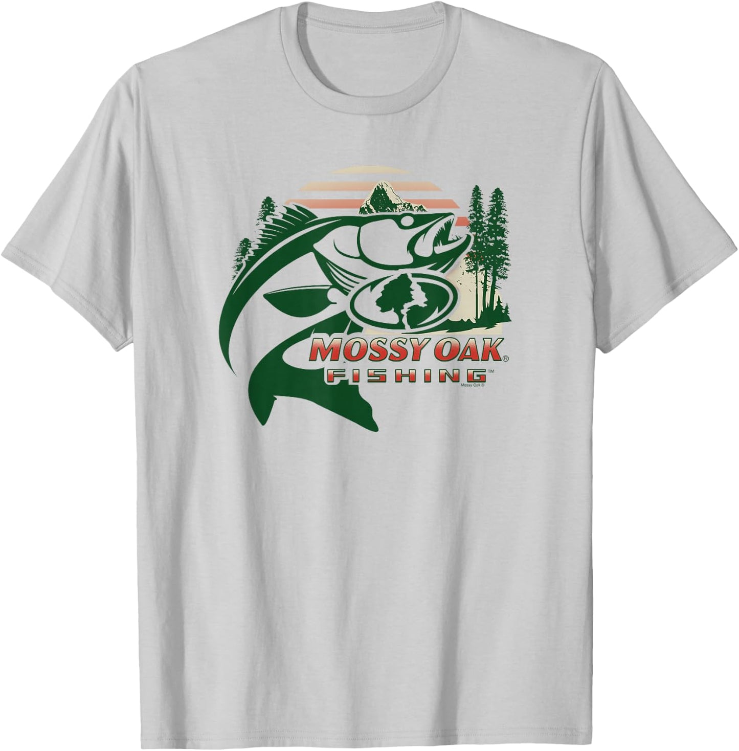 Mossy Oak Fishing Built for The Bite Fish Logo T-Shirt - T-Shirt | Ash