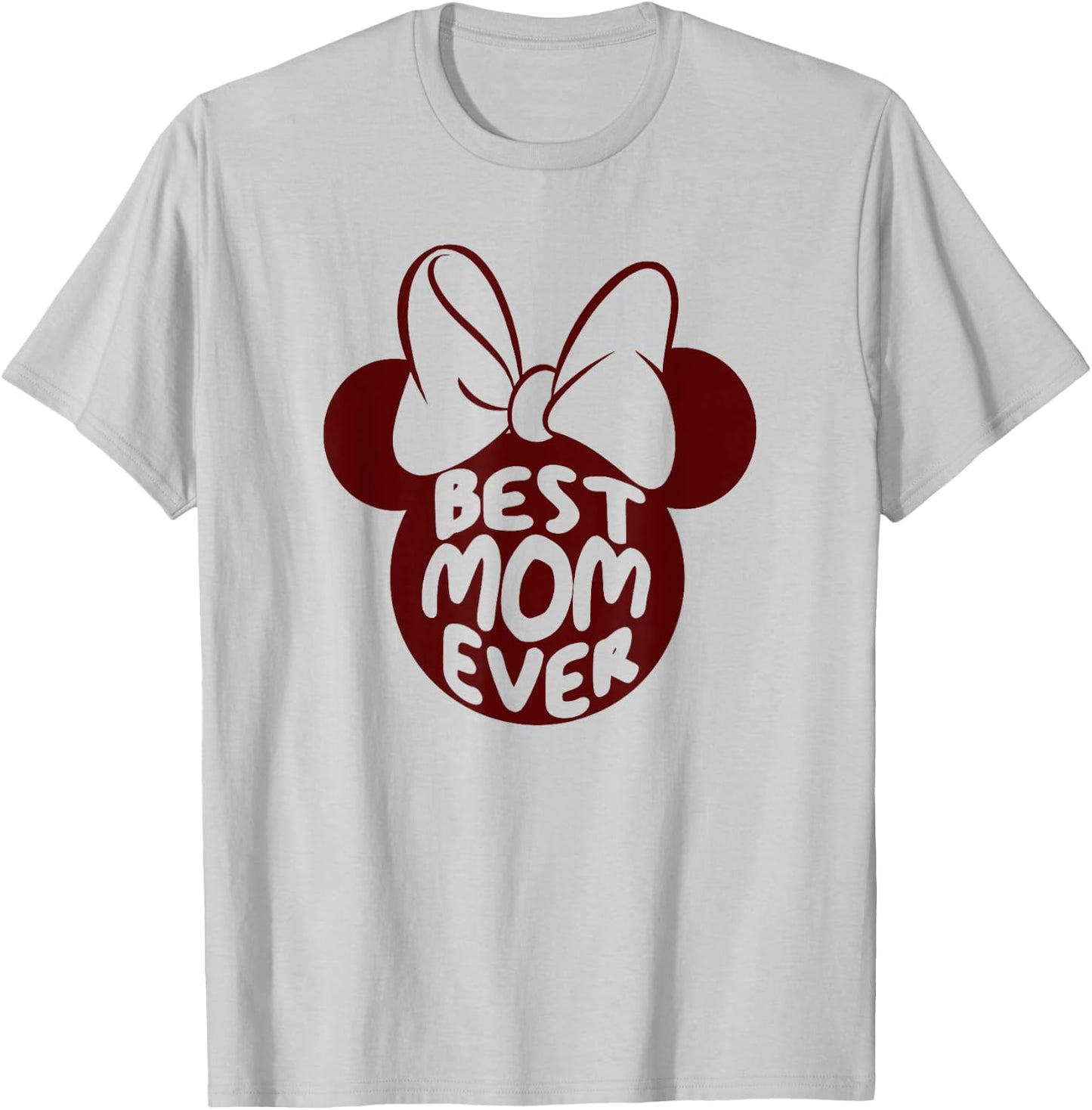 Disney Minnie Mouse Best Mom Ever Text Fill T-Shirt - T-Shirt | Ash