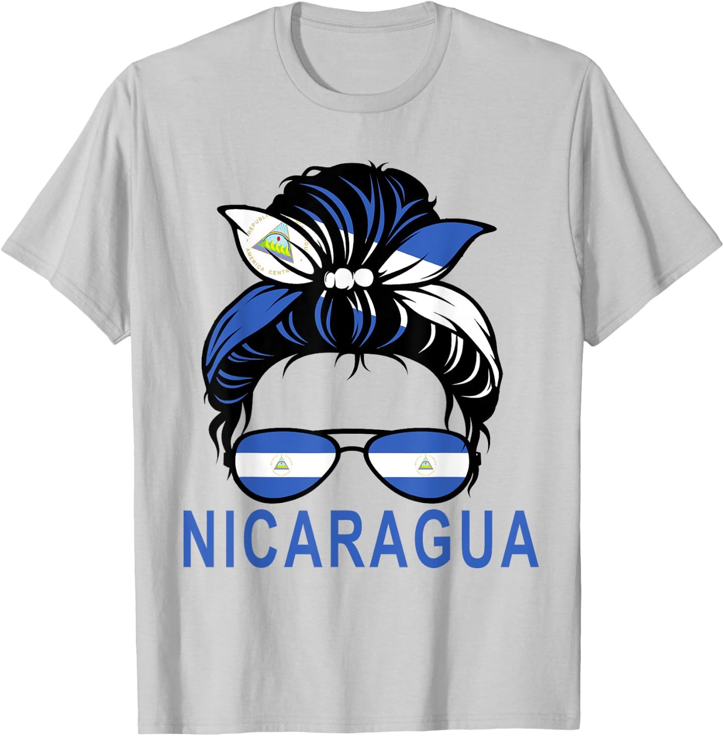 Flag Nicaragua Hispanic Heritage month For Nicaraguan Girl T-Shirt - T-Shirt | Ash