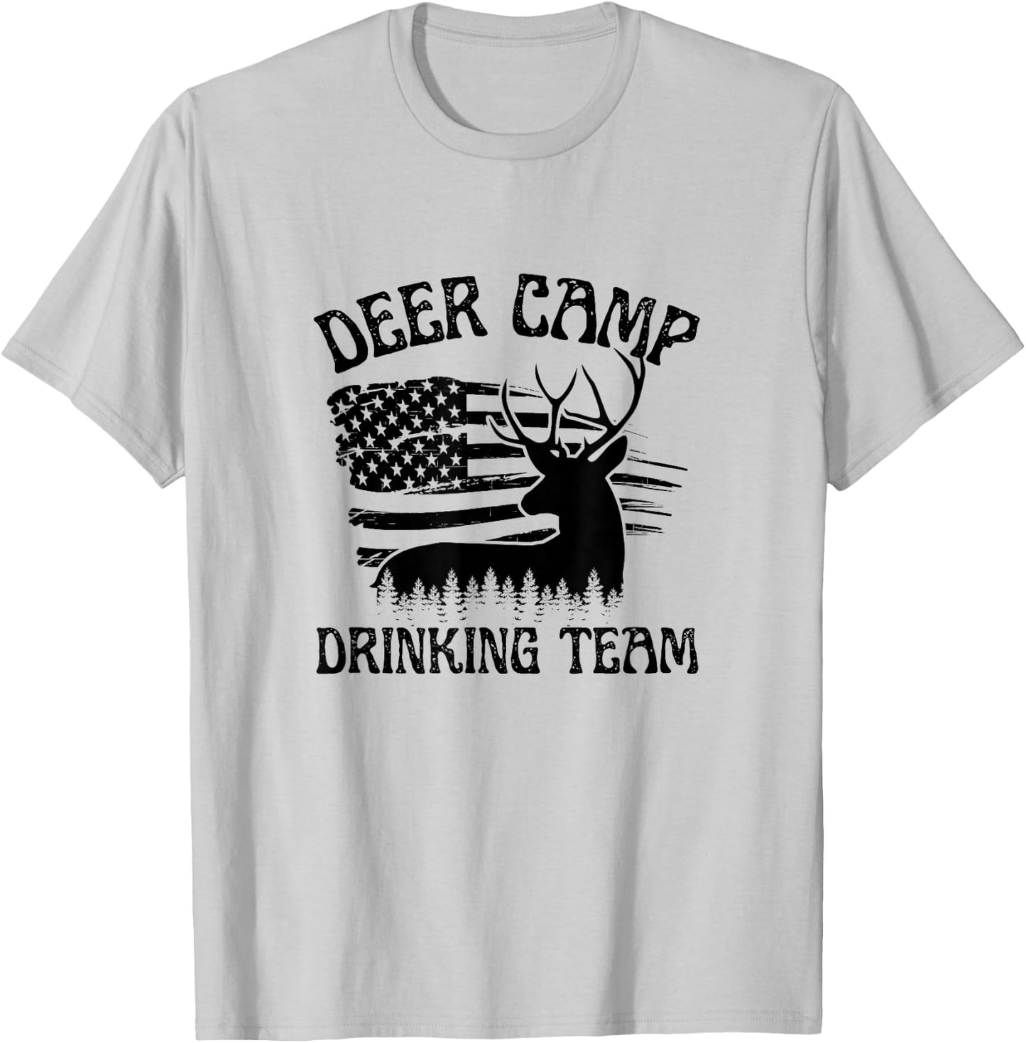 Deer Camp Drinking Team - Funny Hunting T-Shirt - T-Shirt | Ash