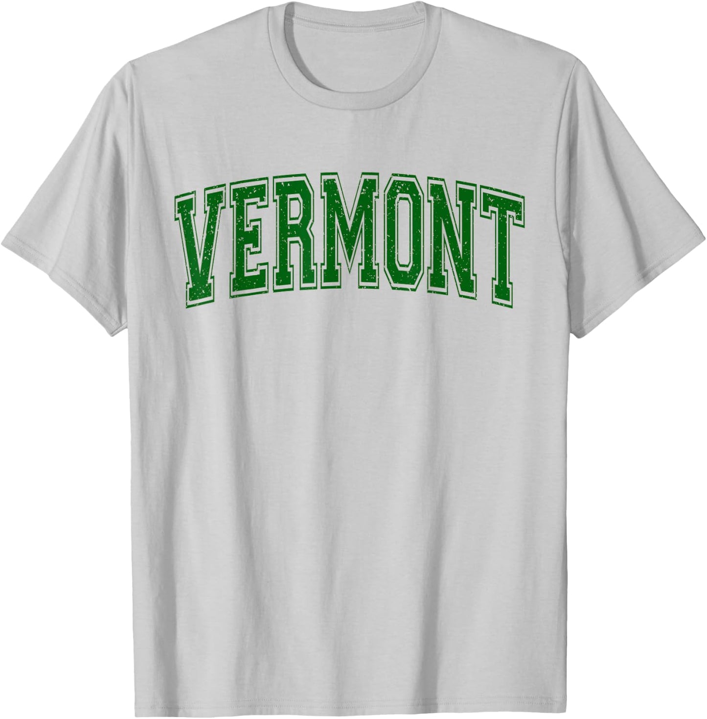 Vermont Varsity Style Text Flag Sports Athletic Jersey Style T-Shirt - T-Shirt | Ash