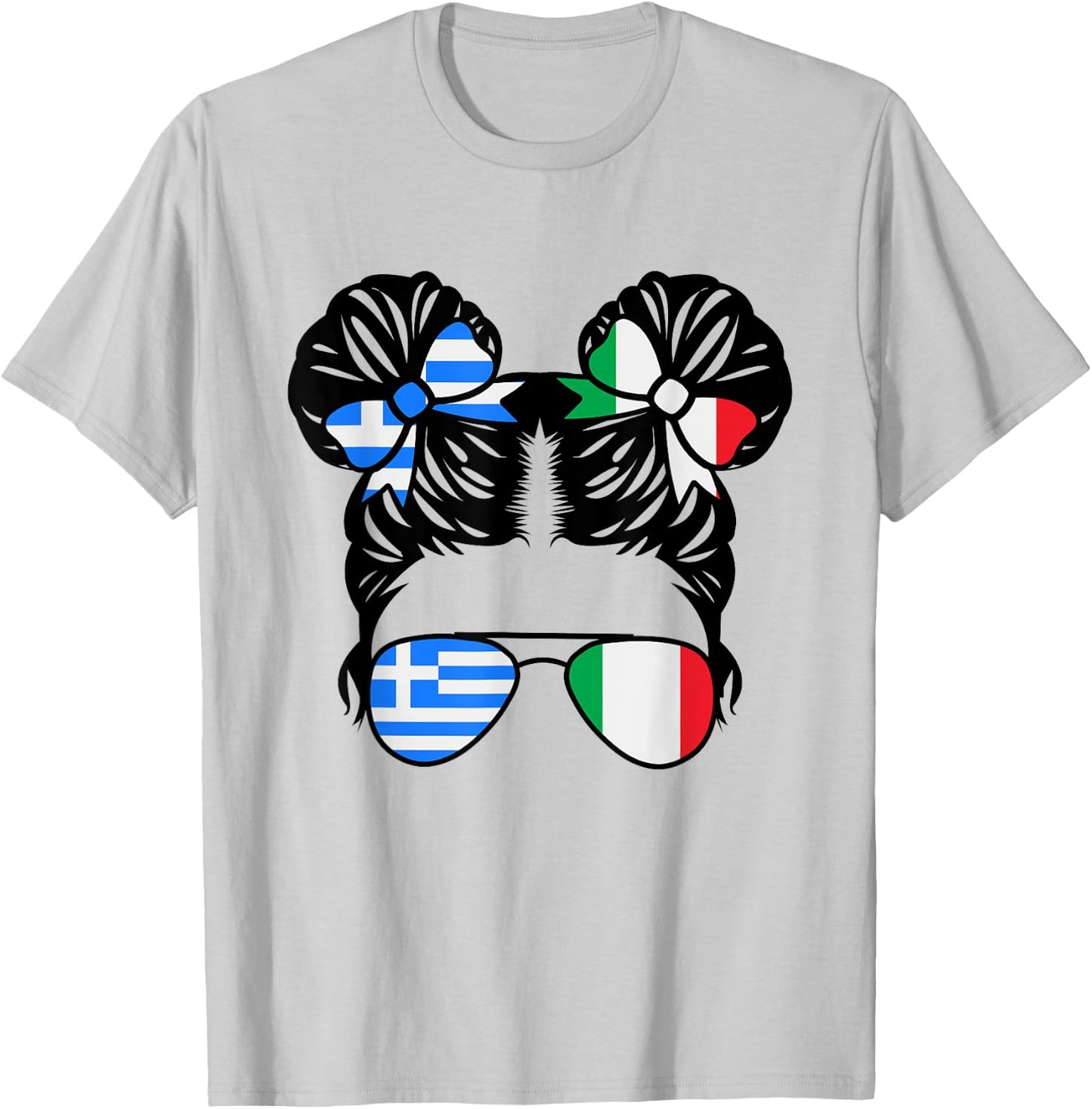 Half Greek Half Italian Girl Greece Kids Heritage T-Shirt - T-Shirt | Ash