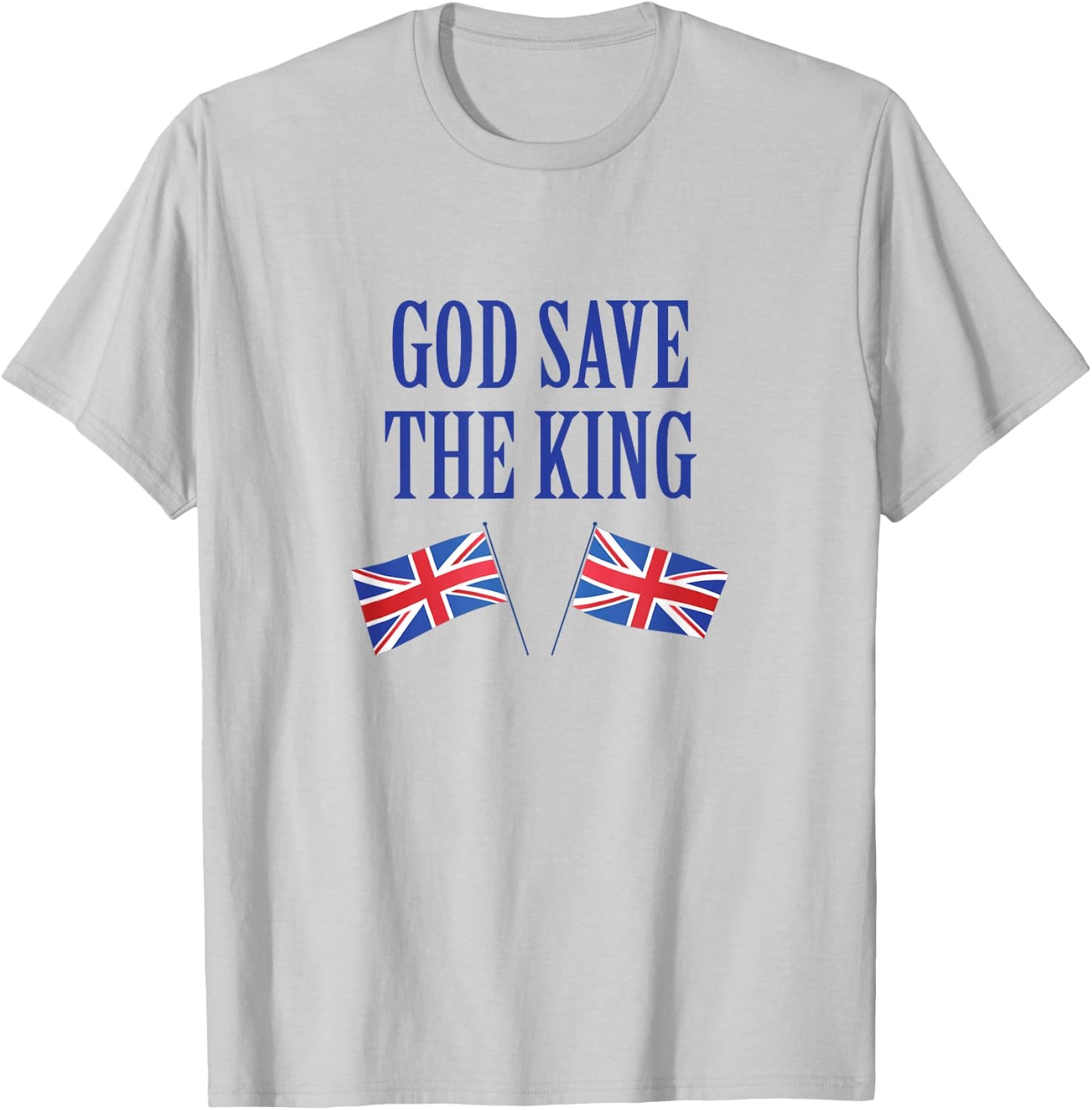 God Save The King with Union Jack flags, King Charles T-Shirt - T-Shirt | Ash