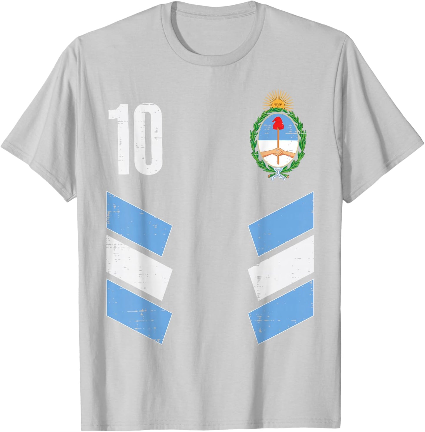 Argentina Number 10 Soccer Fan Men Women Kids Boys Girls T-Shirt - T-Shirt | Ash