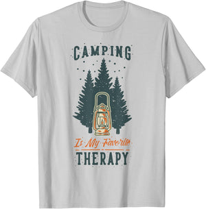 Funny Camper Camp Camping Gifts & Apparel FIDIMA -Adults White Small Modern Short Sleeve Camping T-Shirt - T-Shirt | Ash