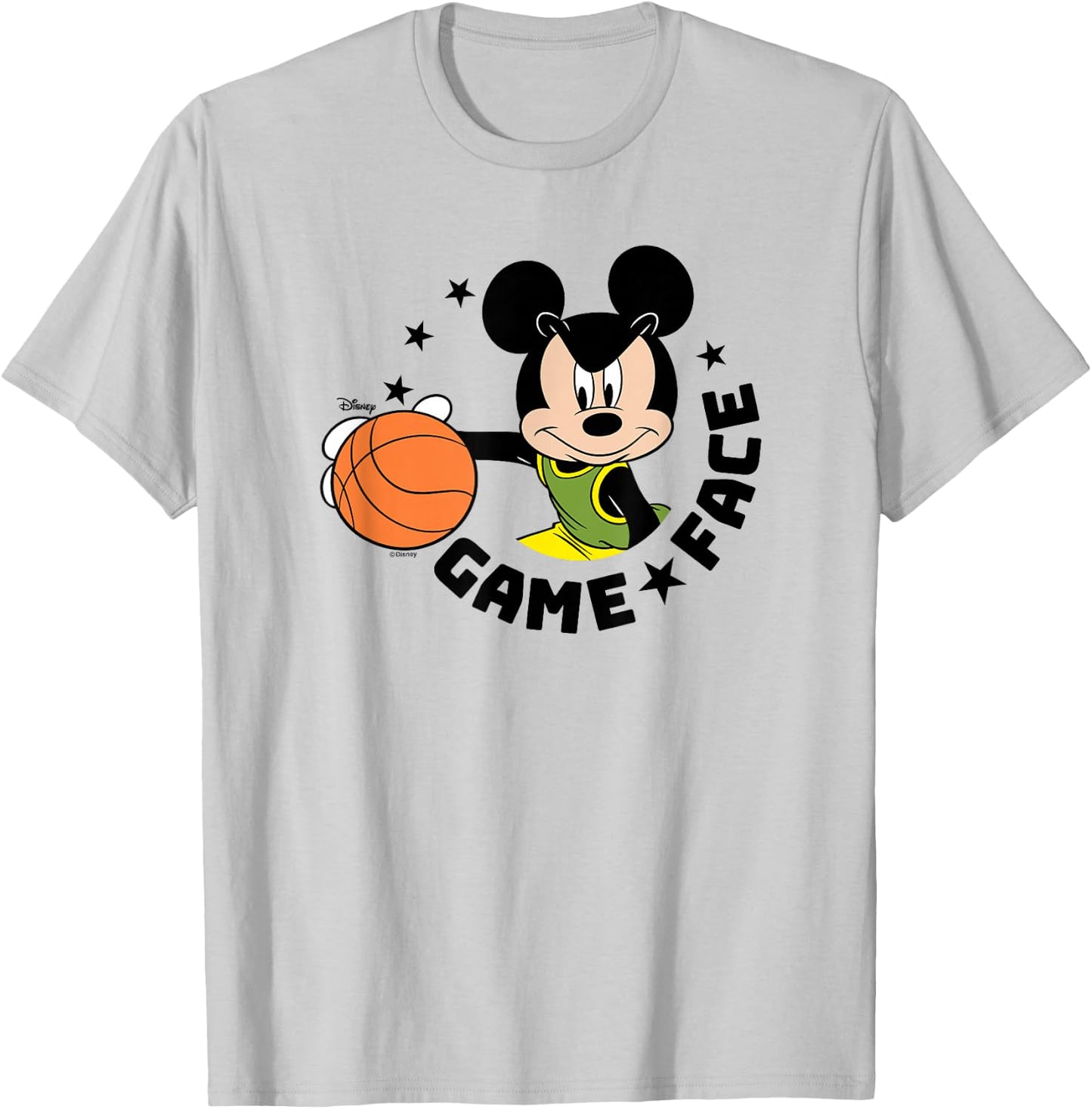Mickey Game Face Basketball T-Shirt - T-Shirt | Ash