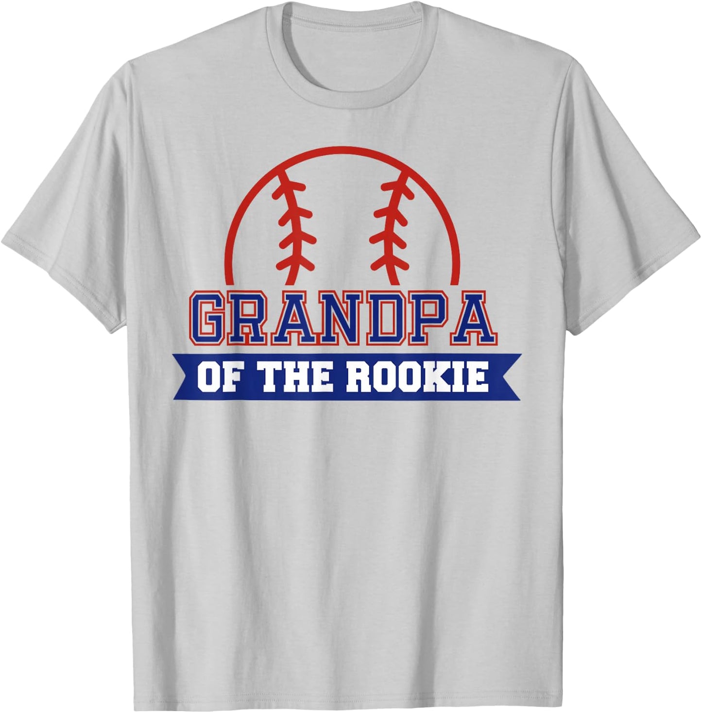 Grandpa of Rookie 1st Birthday Baseball Theme Matching Party T-Shirt - T-Shirt | Ash