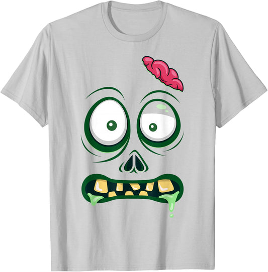 Monster Face Halloween Matching Costume Zombie Men Women Kid T-Shirt - T-Shirt | Ash