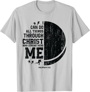 Christ Strengthens Me - Religious Christian Ice Hockey T-Shirt - T-Shirt | Ash