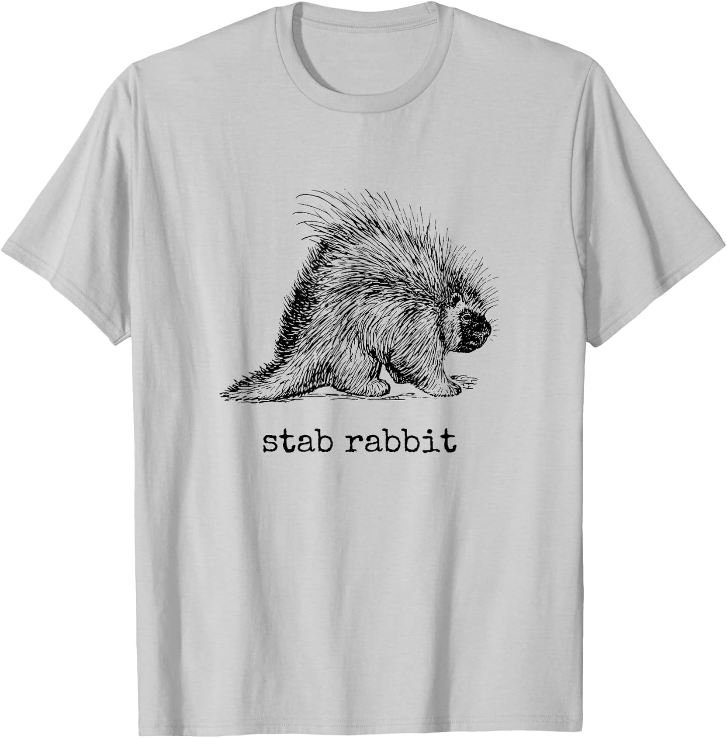 Stab Rabbit Funny Porcupine Wrong Animal Name Joke T-Shirt - T-Shirt | Ash