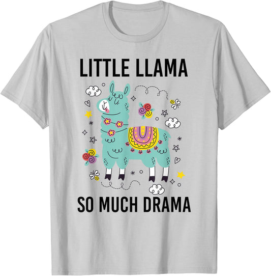 Llama Shirt Kids Boys Toddler Little Llama So much Drama T-Shirt - T-Shirt | Ash
