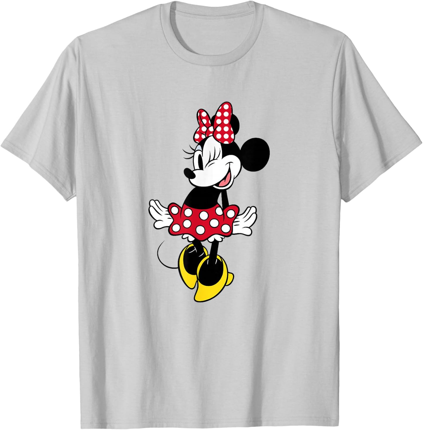 Disney Minnie Mouse Vintage Sweetie Red Polka Dot Wink Face T-Shirt - T-Shirt | Ash