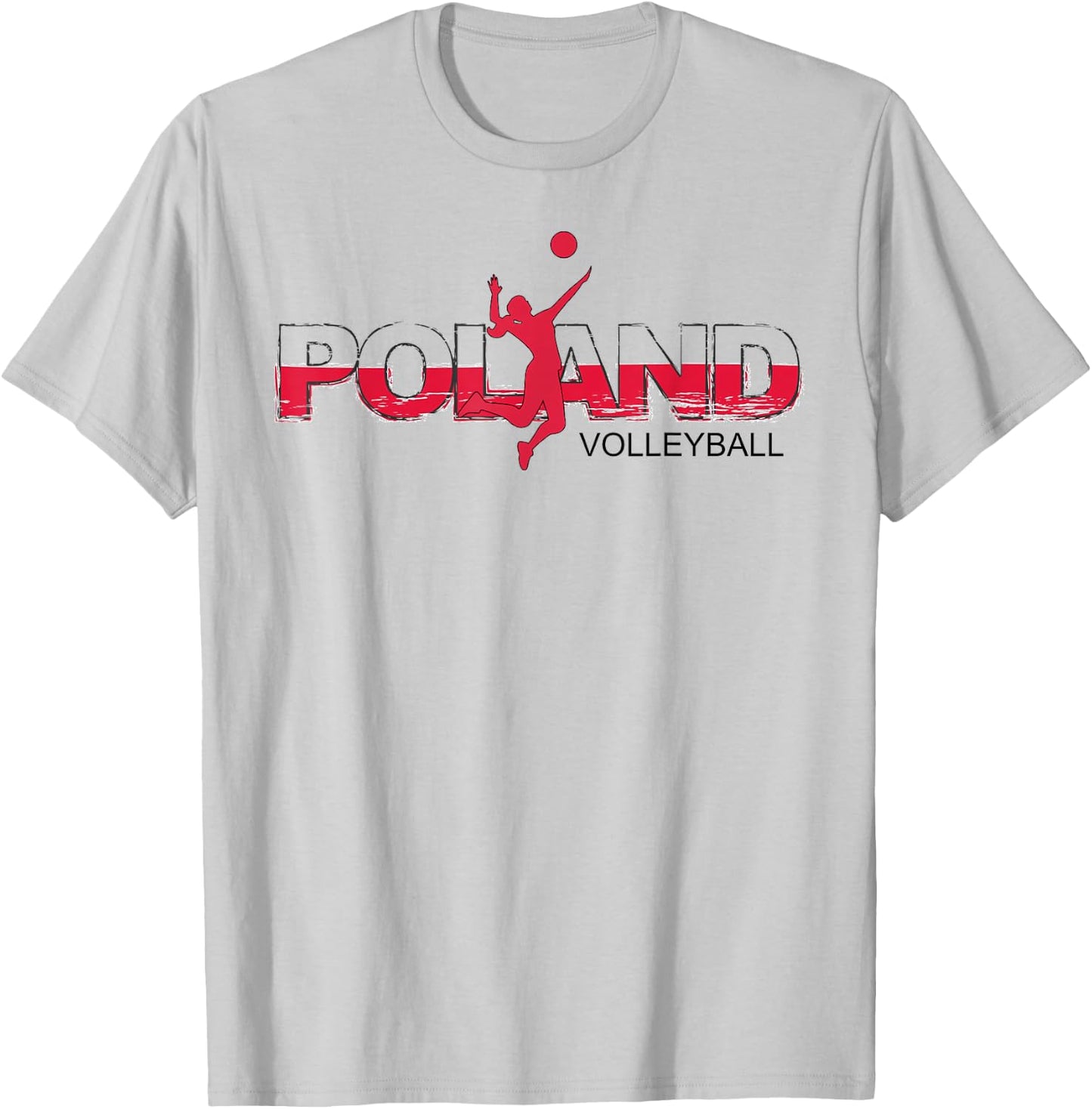 Polish Girls Volleyball Player Sports Poland National Flag T-Shirt - T-Shirt | Ash