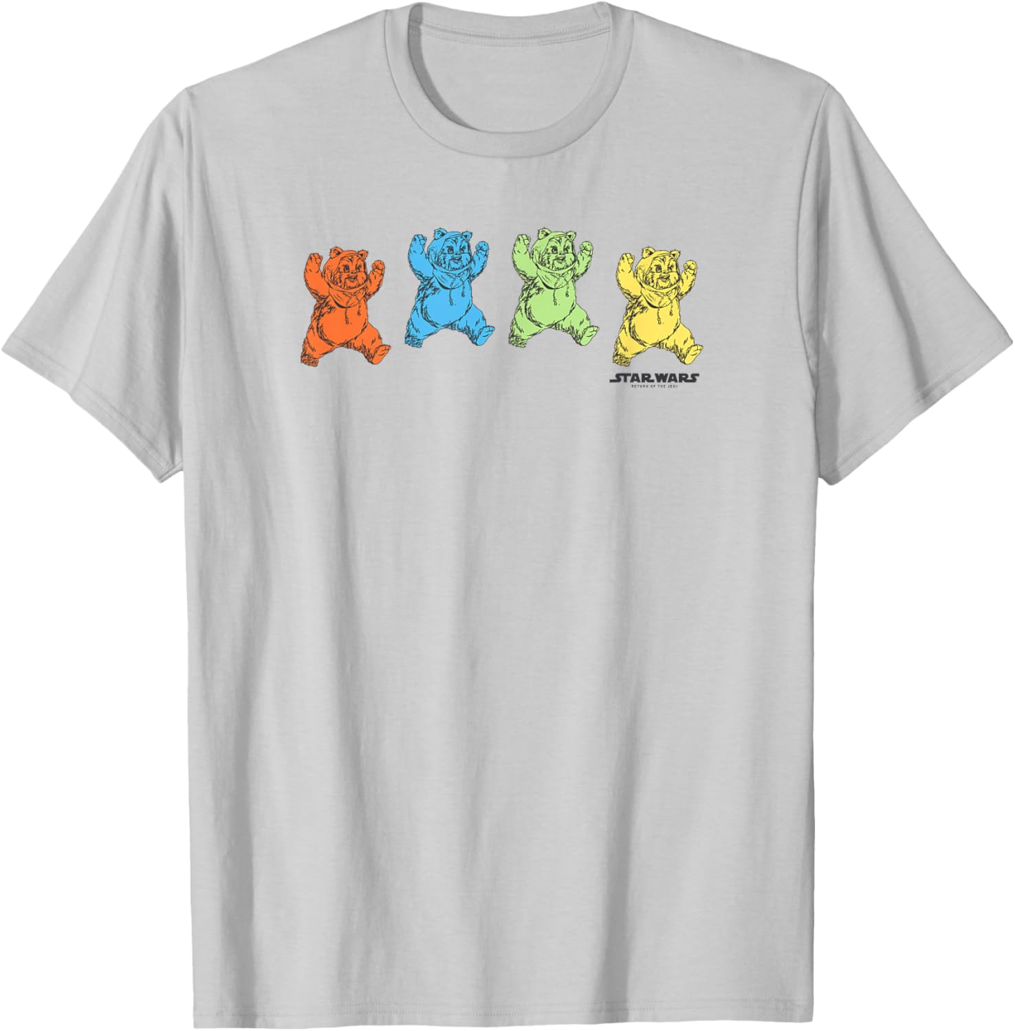 Star Wars Rainbow Vintage Grateful Dead Ewoks T-Shirt - T-Shirt | Ash