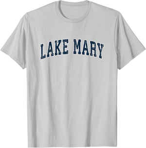 Lake Mary Florida FL Vintage Sports Design Navy Design T-Shirt - T-Shirt | Ash