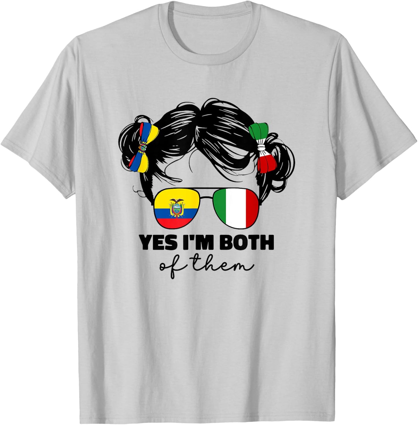 Half Italian And Ecuadorian Ecuador Italy Flag Kids Girl T-Shirt - T-Shirt | Ash