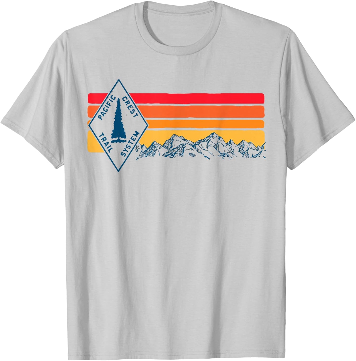 Vintage Pacific Crest Trail Marker Sign Retro Hiking in T-Shirt - T-Shirt | Ash