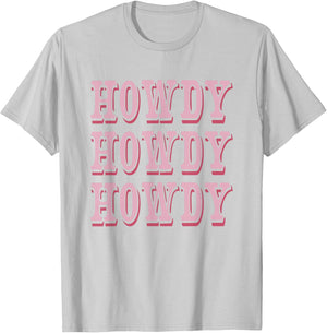 Howdy Preppy Pink Rodeo Western Country Southern Cowgirl T-Shirt - T-Shirt | Ash