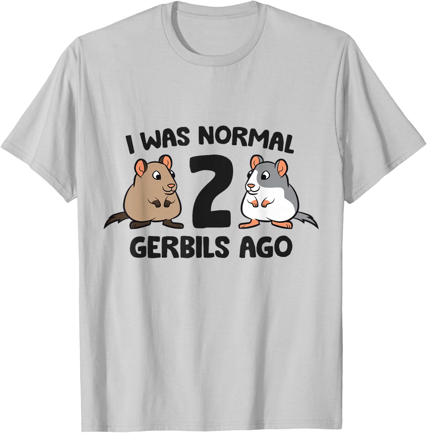 I Was Normal 2 Gerbils Ago Funny Gerbil Keeper T-Shirt - T-Shirt | Ash