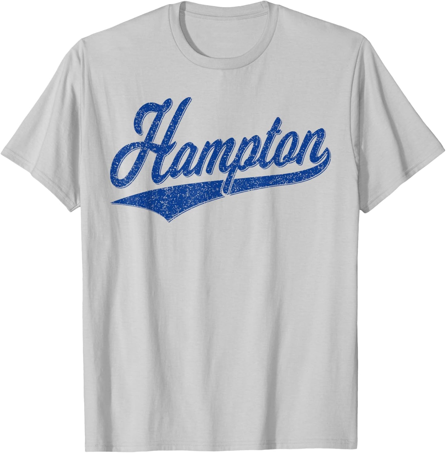 Hampton Virginia Varsity Script Classic Sports Jersey Style T-Shirt - T-Shirt | Ash