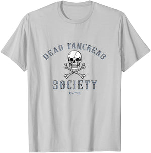 Dead Pancreas Society, Diabetes Awareness Skull T-Shirt - T-Shirt | Ash