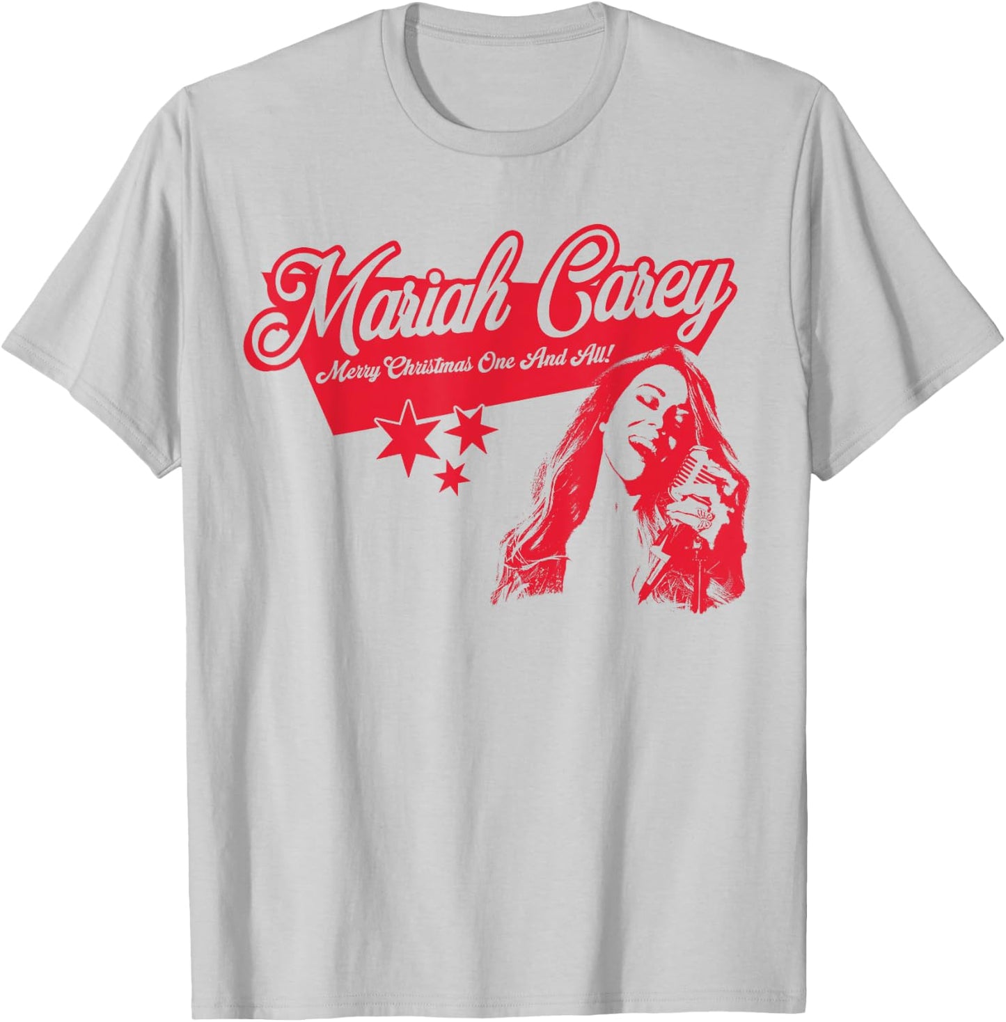 Mariah Carey Official Merry Christmas One & All Tour Stars T-Shirt - T-Shirt | Ash