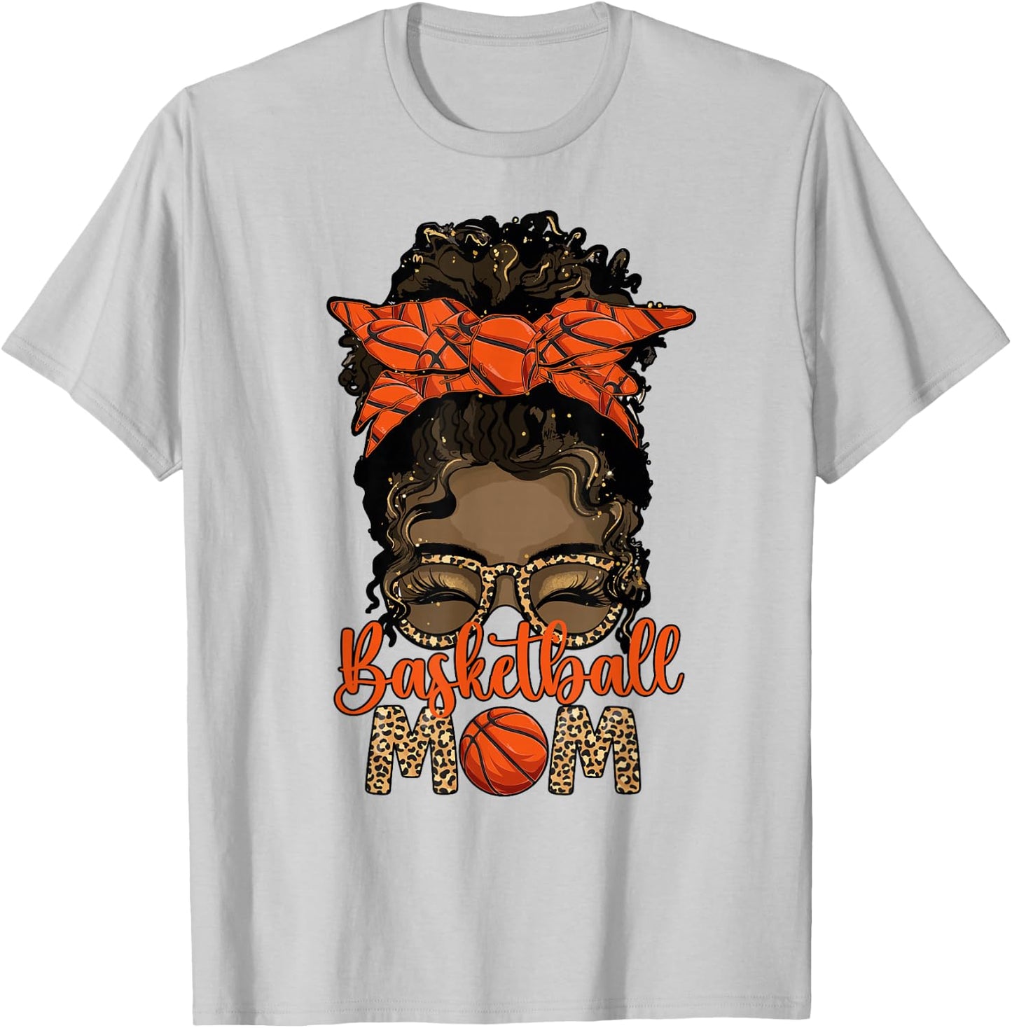 Black Basketball Mom Melanin Mother of A Basketball Player T-Shirt - T-Shirt | Ash