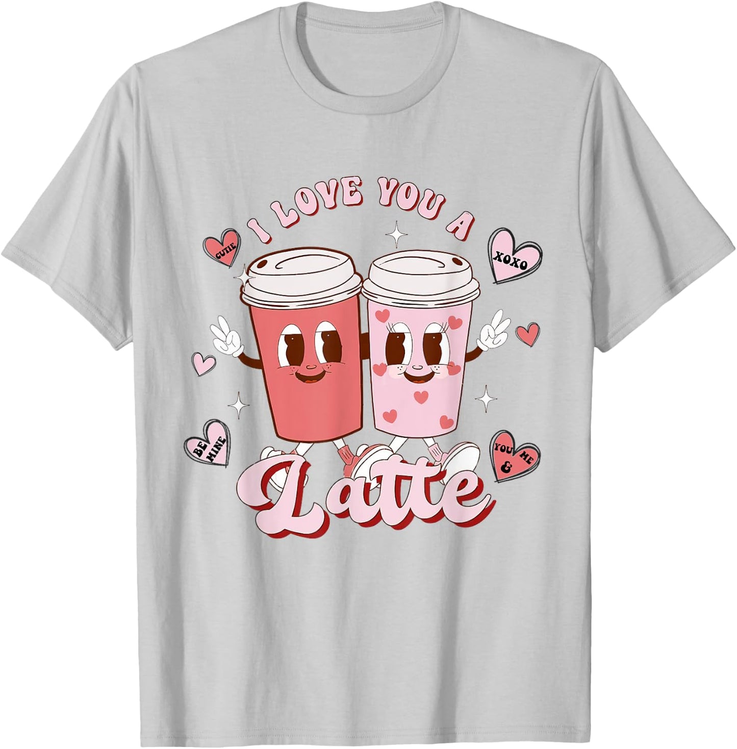 Funny Valentine Shirt I Love You A Latte Shirt Kid T-Shirt - T-Shirt | Ash