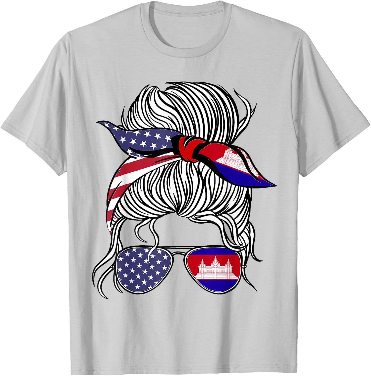 American Cambodian Patriot Flag Women Girl Cambodia Grown T-Shirt - T-Shirt | Ash