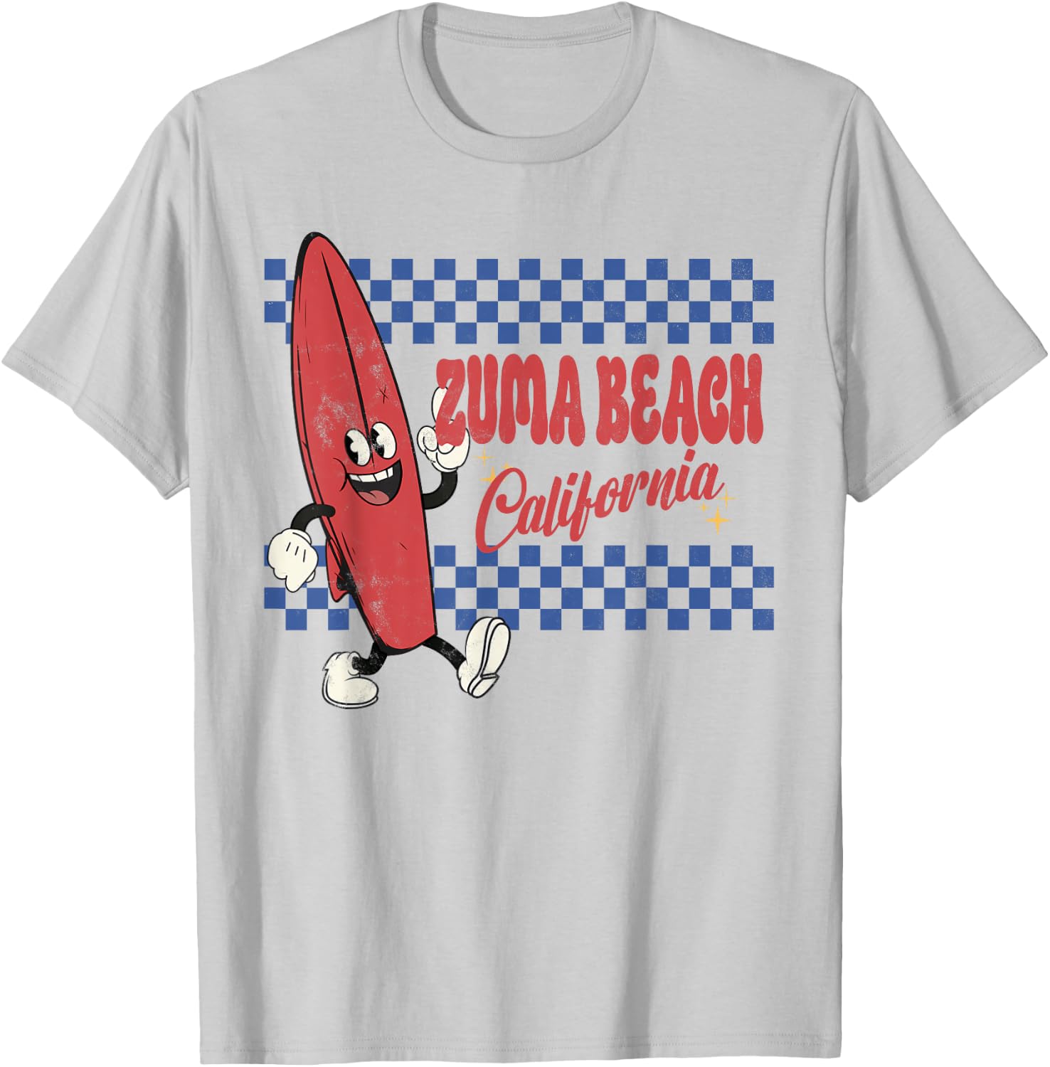 Zuma Beach California Retro Surfer Vintage Beach Men Women T-Shirt - T-Shirt | Ash