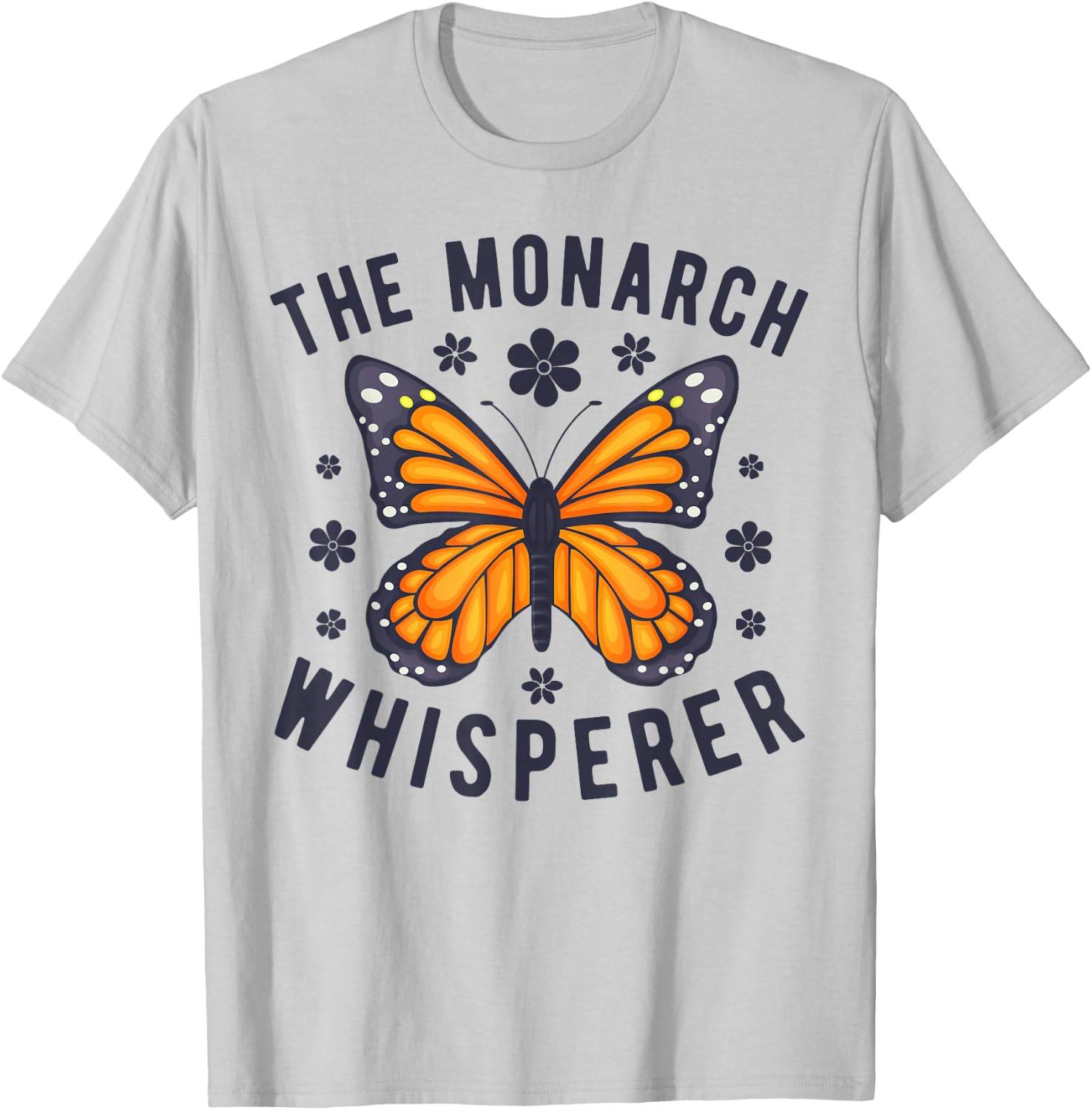 This Monarch Whisperer Butterfly Lover Retro Vintage Floral T-Shirt - T-Shirt | Ash
