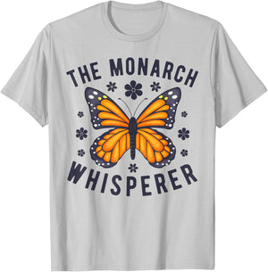 This Monarch Whisperer Butterfly Lover Retro Vintage Floral T-Shirt - T-Shirt | Ash