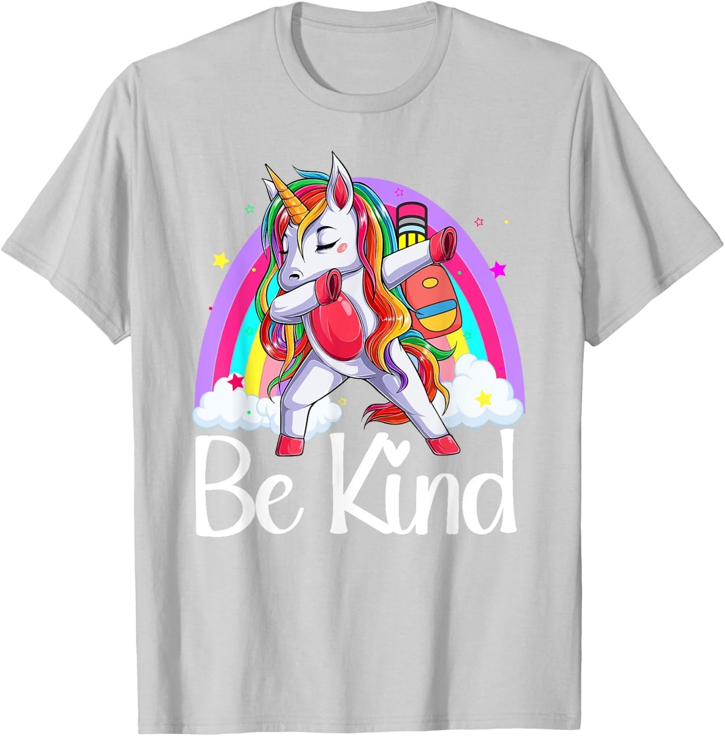 Be Kind Unicorn Rainbow Unity Day Orange Anti Bullying 2023 T-Shirt - T-Shirt | Ash