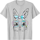Cute Bunny Rabbit Face Tie Dye Glasses Girl Happy Easter Day T-Shirt - T-Shirt | Ash