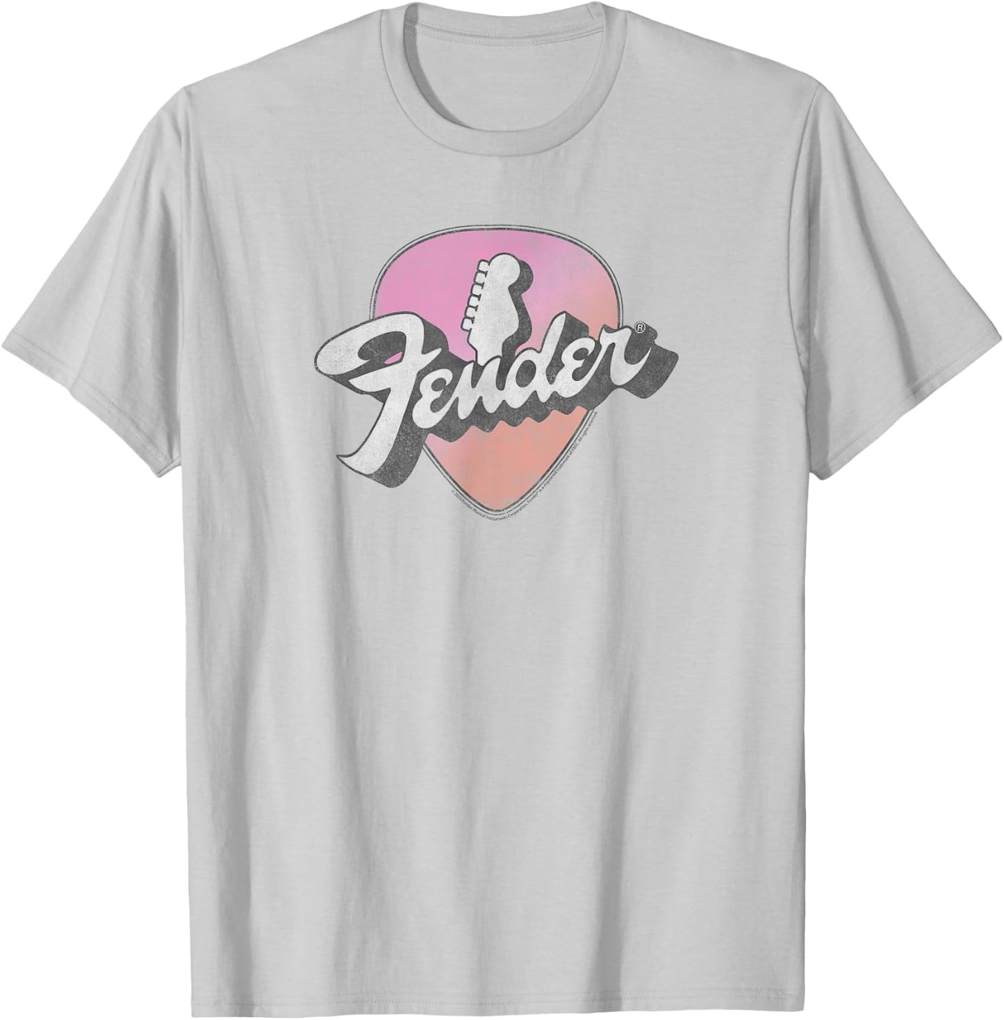 Fender Classic 70's Logo Vintage Guitar Pick T-Shirt - T-Shirt | Ash