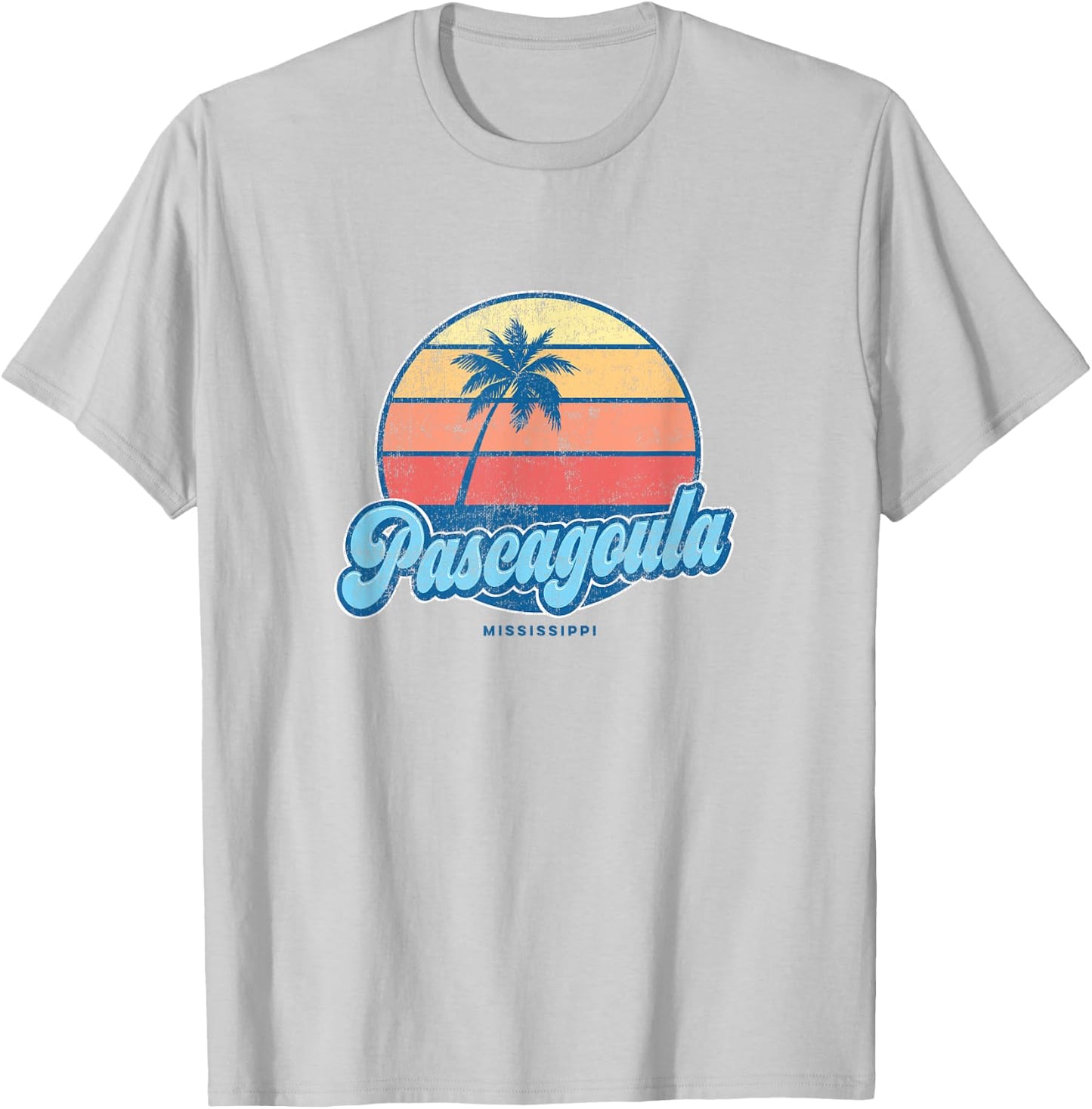 Vintage Pascagoula Mississippi MS Classic 70s Retro Surfer T-Shirt - T-Shirt | Ash
