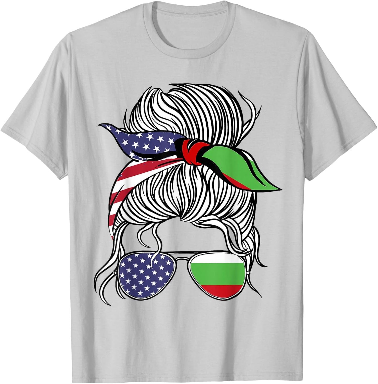 American Bulgarian Patriot Flag Women Girl Bulgaria Grown T-Shirt - T-Shirt | Ash