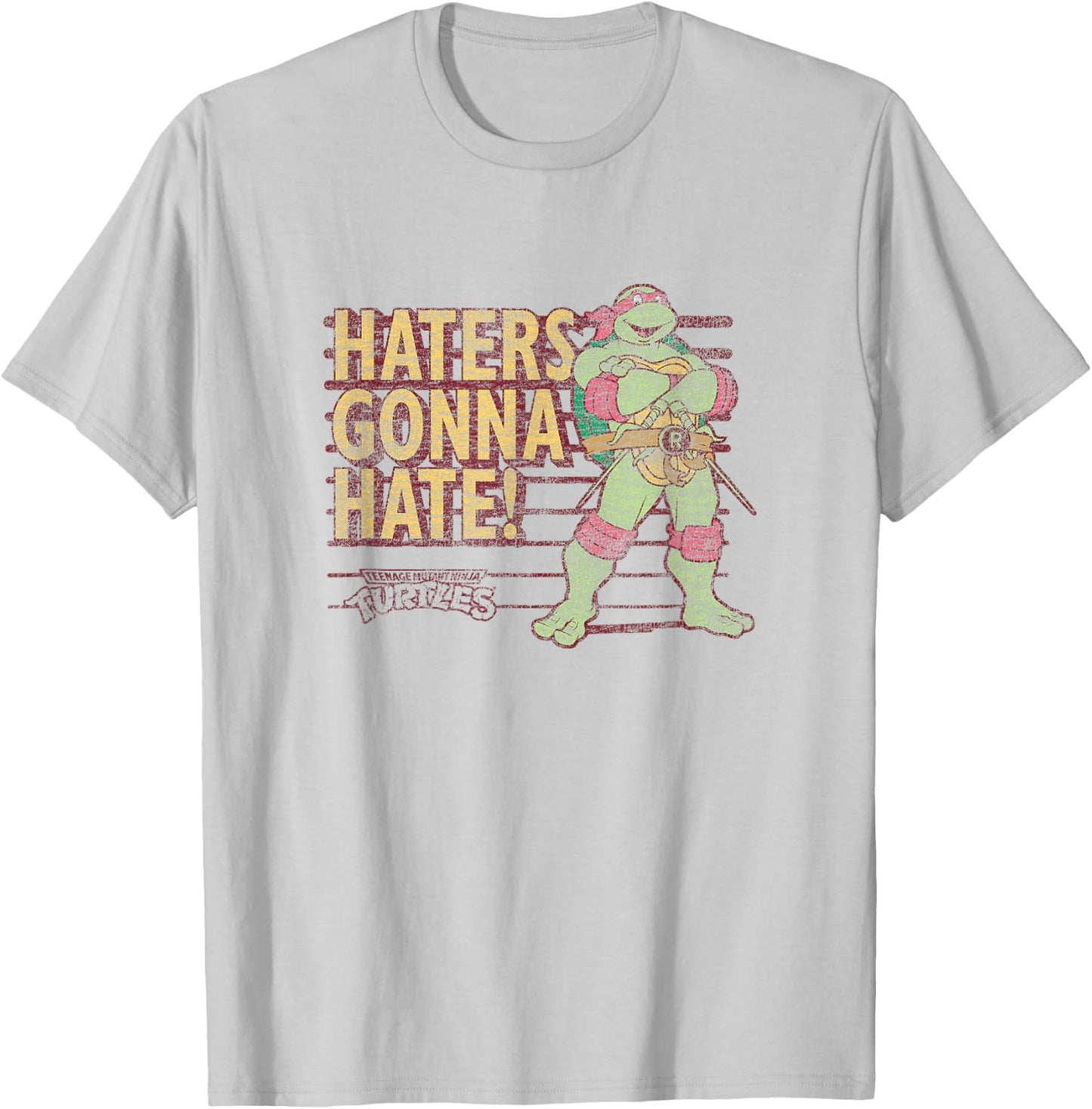 Teenage Mutant Ninja Turtles Raphael Haters Gonna Hate Retro T-Shirt - T-Shirt | Ash
