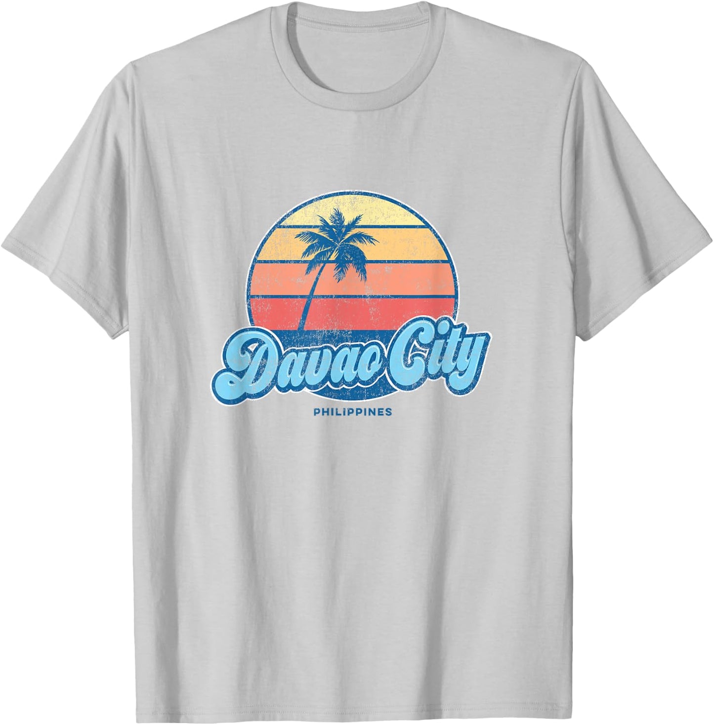 Vintage Davao City Philippines Classic 70s Retro Surfer T-Shirt - T-Shirt | Ash