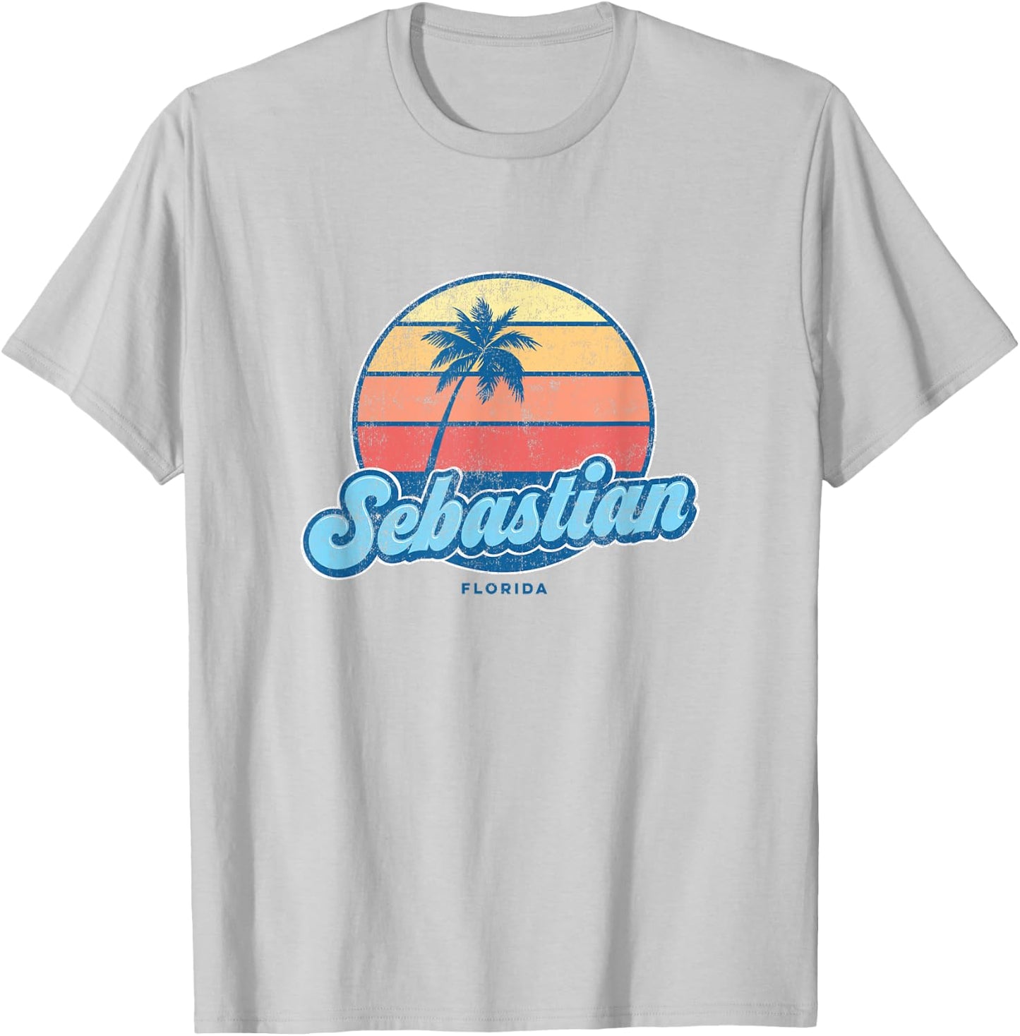 Vintage Sebastian Florida FL Classic 70s Retro Surfer T-Shirt - T-Shirt | Ash