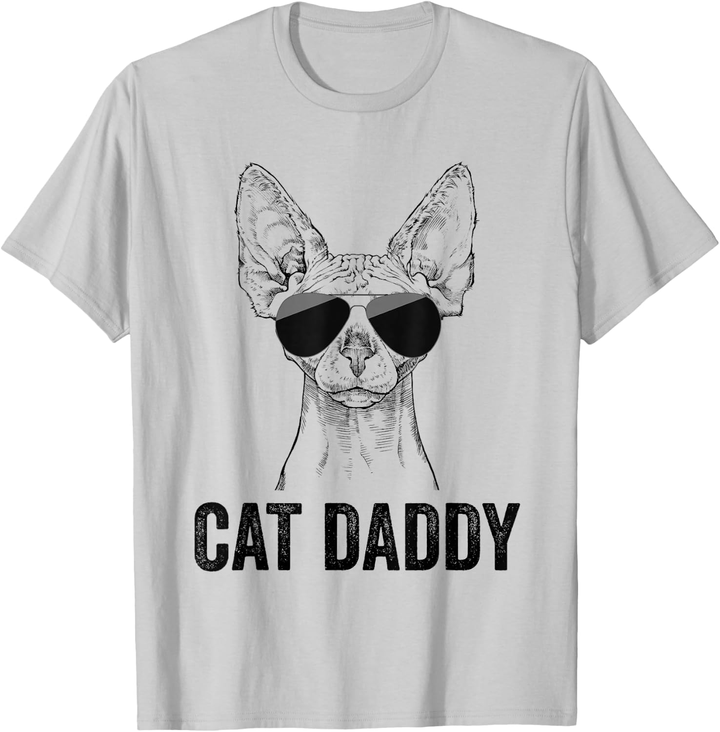 Cat Daddy Vintage Sphynx Cat Dad Father's Day T-Shirt - T-Shirt | Ash